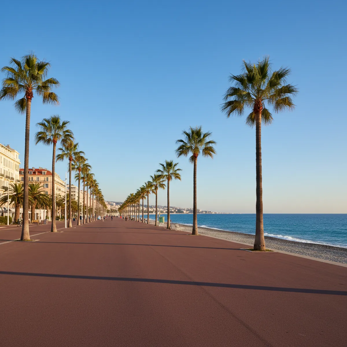 Côte d'Azur hors saison Promenade des Anglais Nice ciel d'hiver mer turquoise