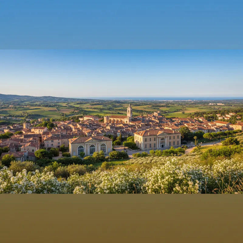 Vue de Grasse, capitale mondiale du parfum, perchée au-dessus des collines fleuries