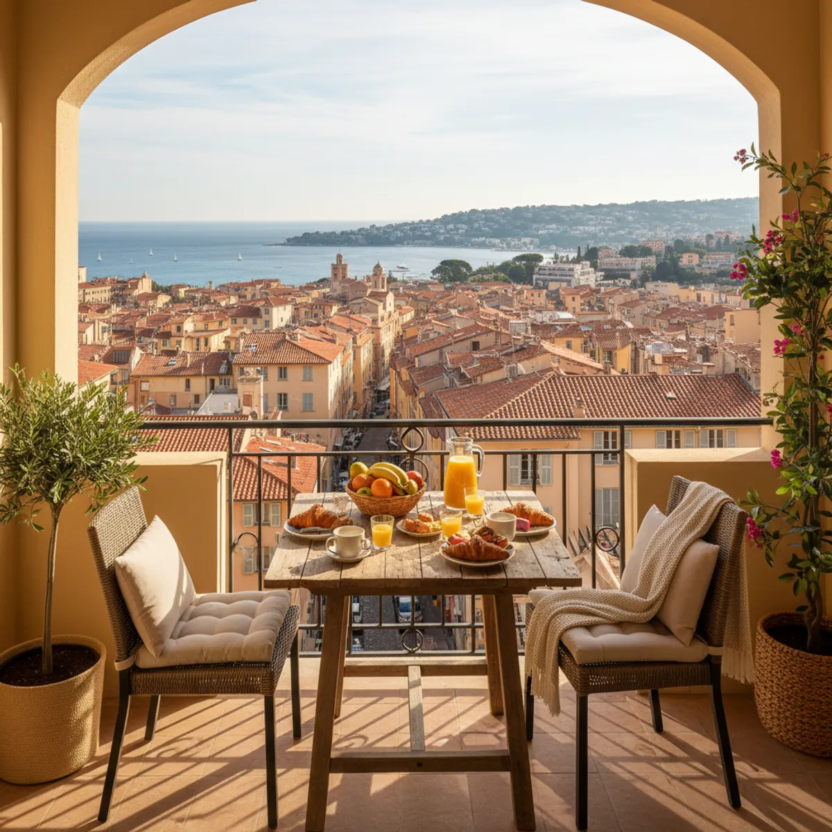 Appartement de charme terrasse vue sur vieux village provençal Côte d'Azur