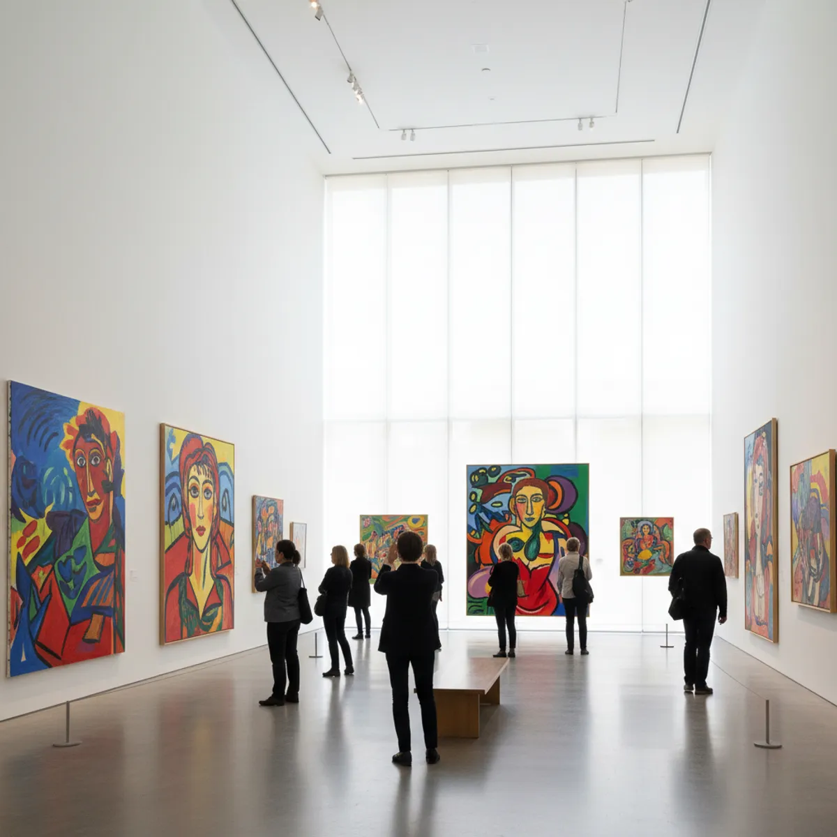 Salle du Musée Matisse présentant les papiers découpés et peintures colorées
