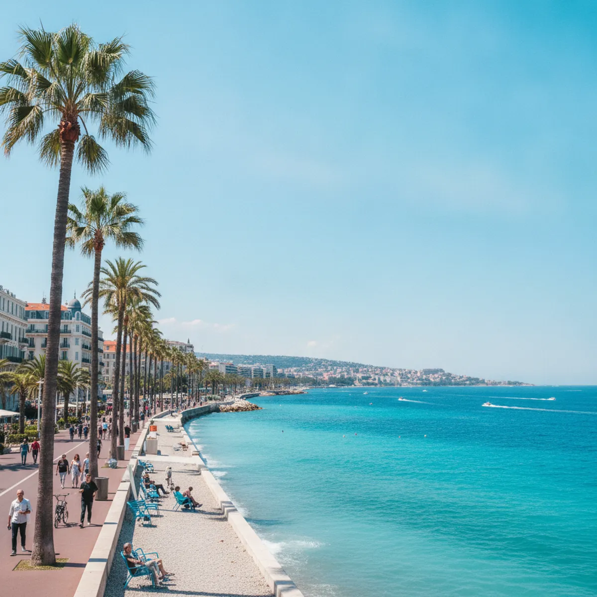 Vue de la Promenade des Anglais et de la baie des Anges à Nice