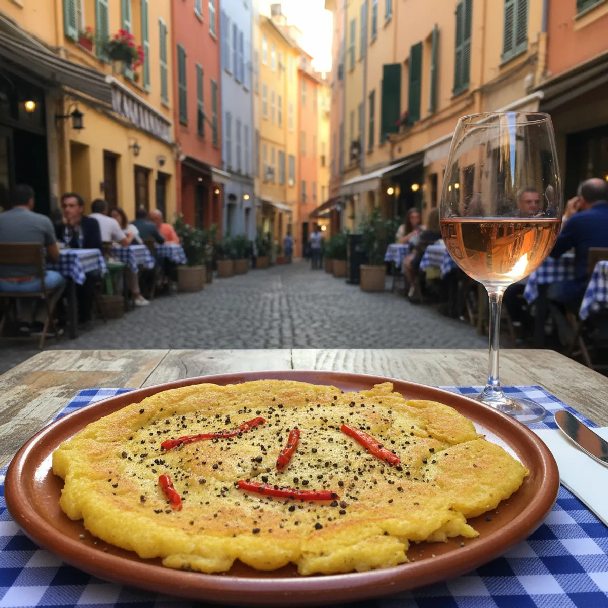 Dégustation de socca au marché du Cours Saleya Nice Côte d'Azur
